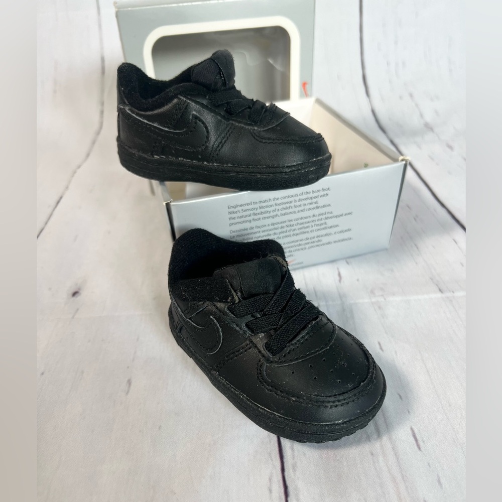 Nike Air Force One Black Crib Shoe 3c